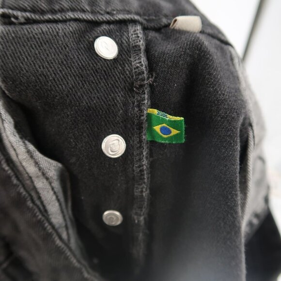 FARM Rio Black Denim Distressed Shorts Size 00 - Picture 4 of 10